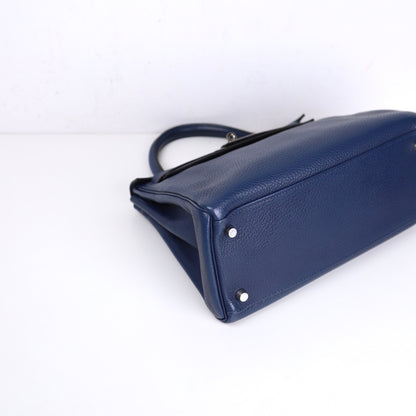 Hermes｜ Kelly 28 Handbag Togo Prussian Blue 2009