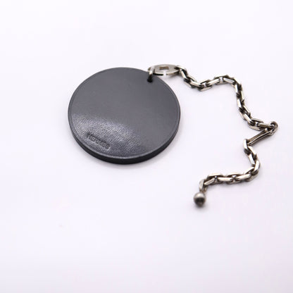 Hermes S925 Chain Bag Charm Cat in Box Calf Grey，logo