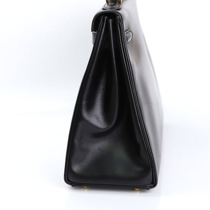 Hermes Kelly 32 Handbag in Box Calf Black 2000, right side