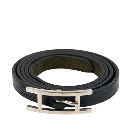 Hermes | Hapi Quad Tour Leather Bracelet Black Box Calf 2001