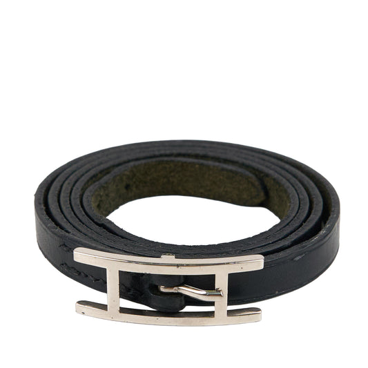 Hermes | Hapi Quad Tour Leather Bracelet Black Box Calf 2001