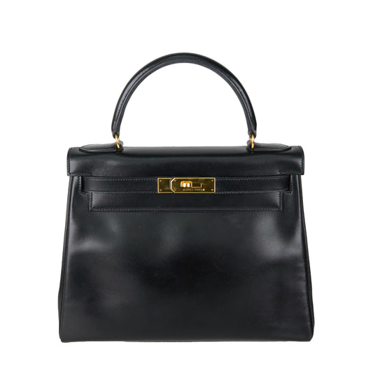 Hermes｜ Kelly28 Handbag Box calf 1992