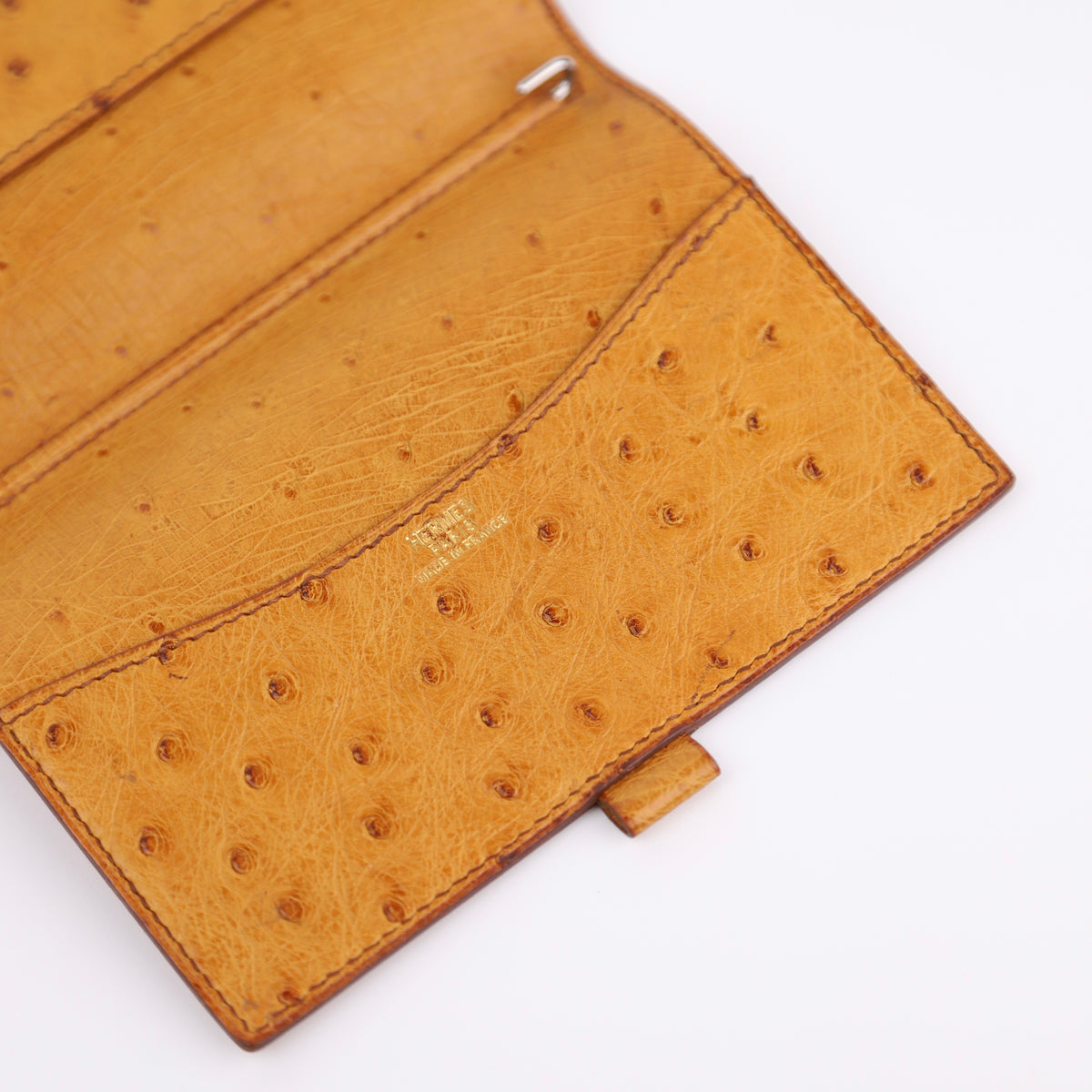 Hermes Journal Case Passport Cover in Ostrich 1994,logo