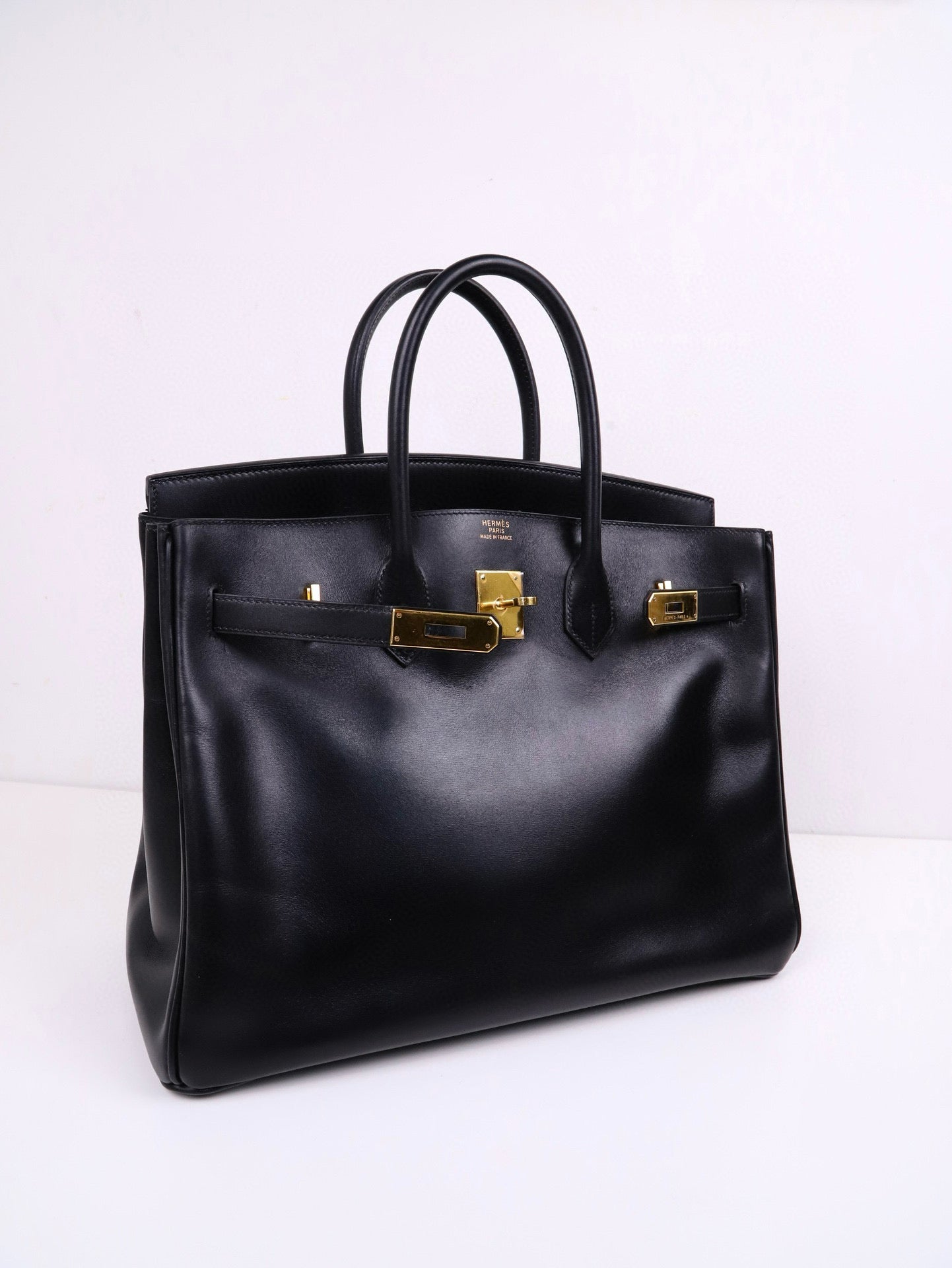 Hermes| Birkin 35 Black Box Calf 2002