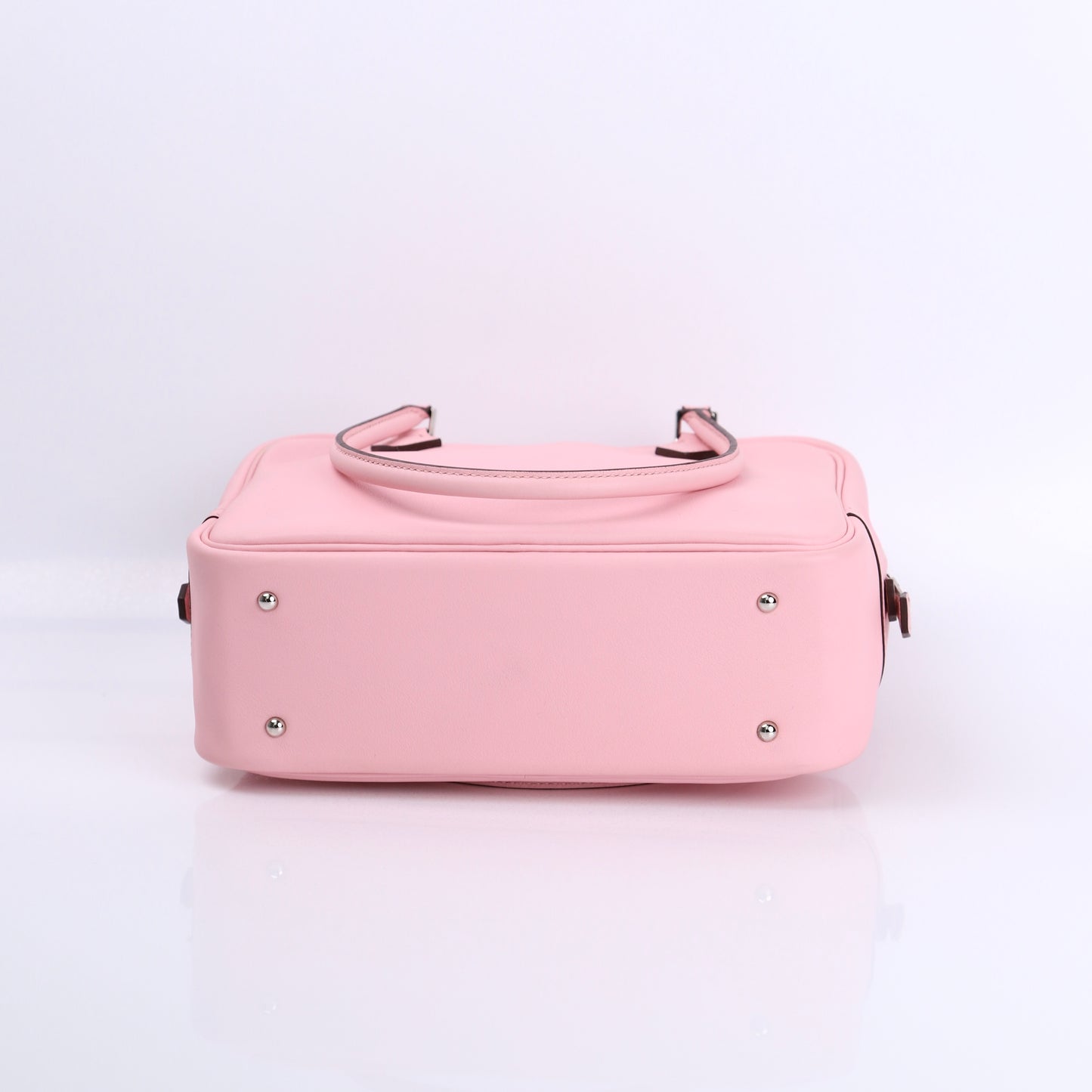 Hermes Plume Mini Handbag Plume in Rose Sakura Swift 2015, bottom