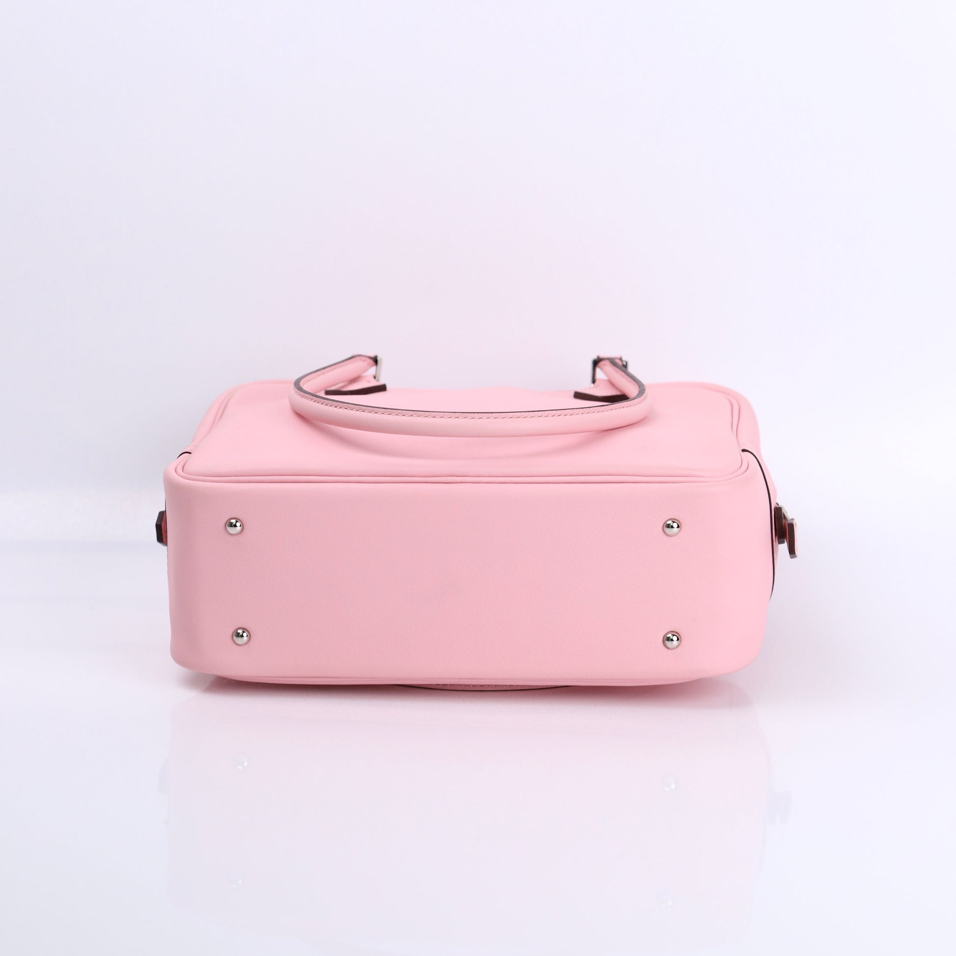 Hermes Plume Mini Handbag Plume in Rose Sakura Swift 2015, bottom
