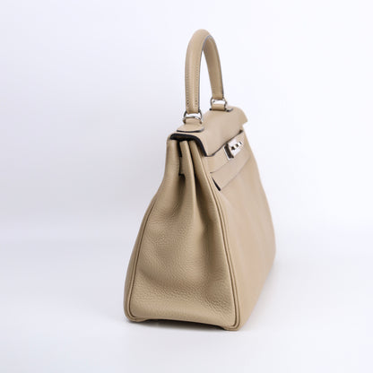 Hermes Kelly 28 Handbag in Togo Trench 2017，left side