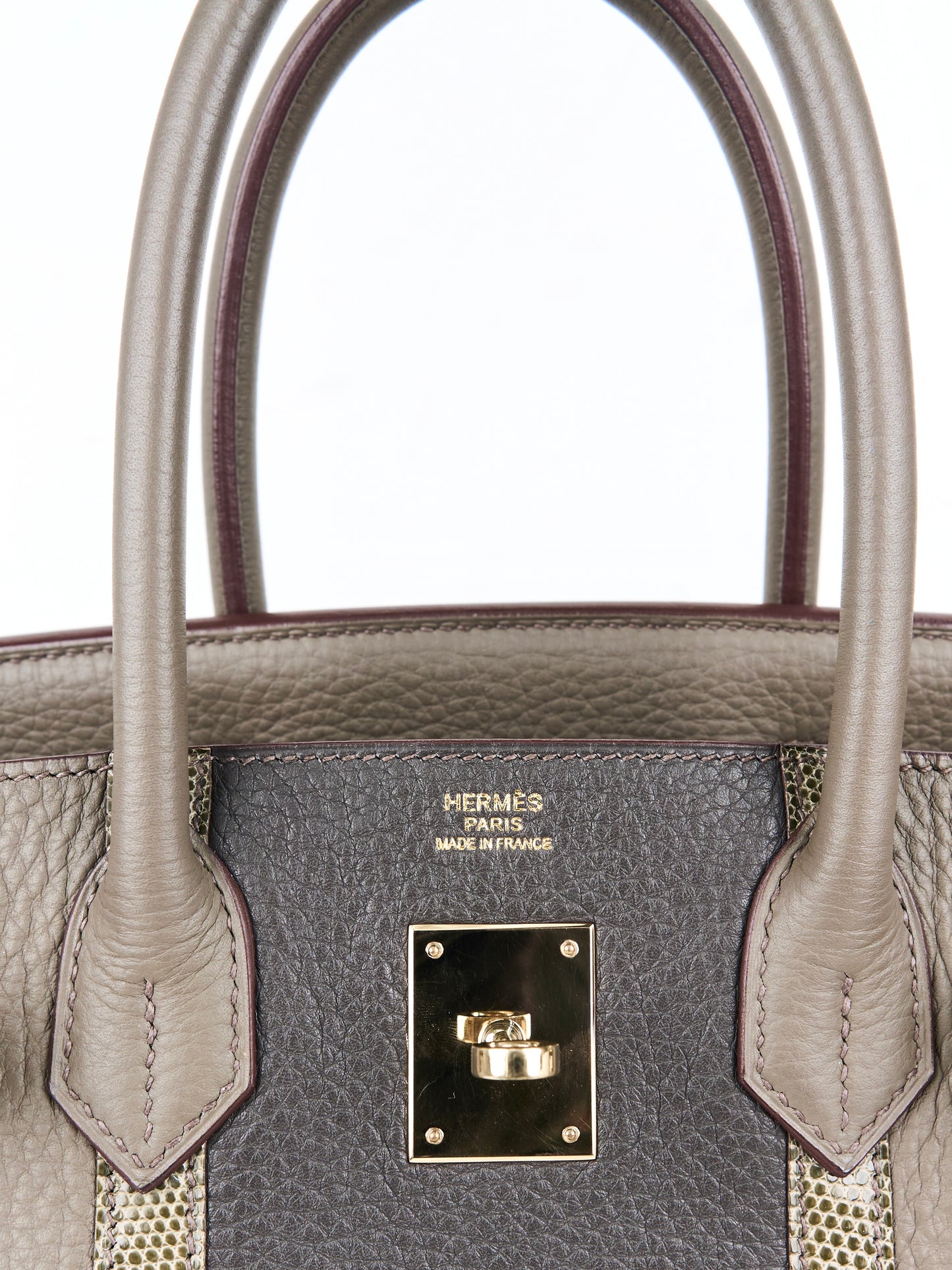 Hermes｜Birkin 30 Club Togo/Lizard  Etain/Graphite/Vert Olive  2011