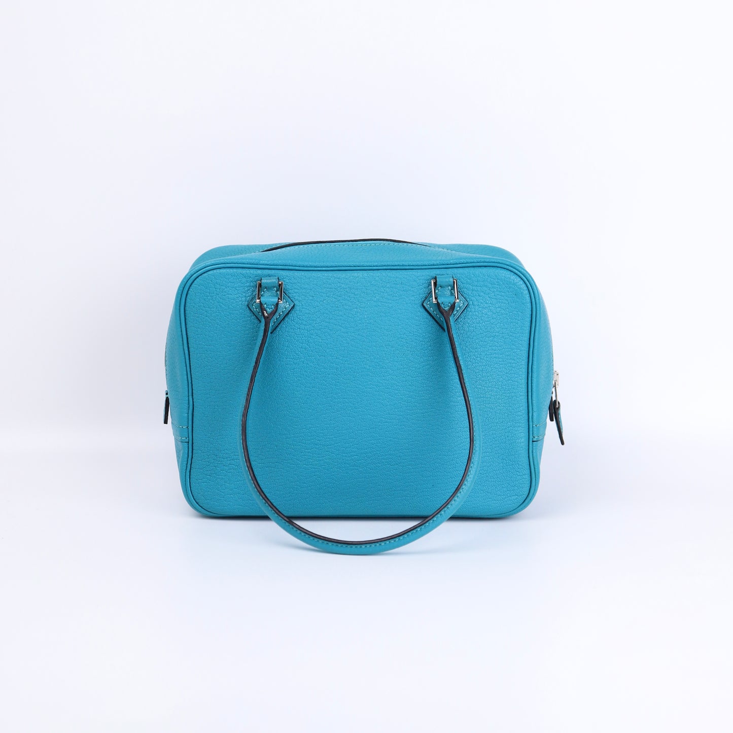 Hermes Plume Mini Handbag in Turquoise Chevre 2004, front view