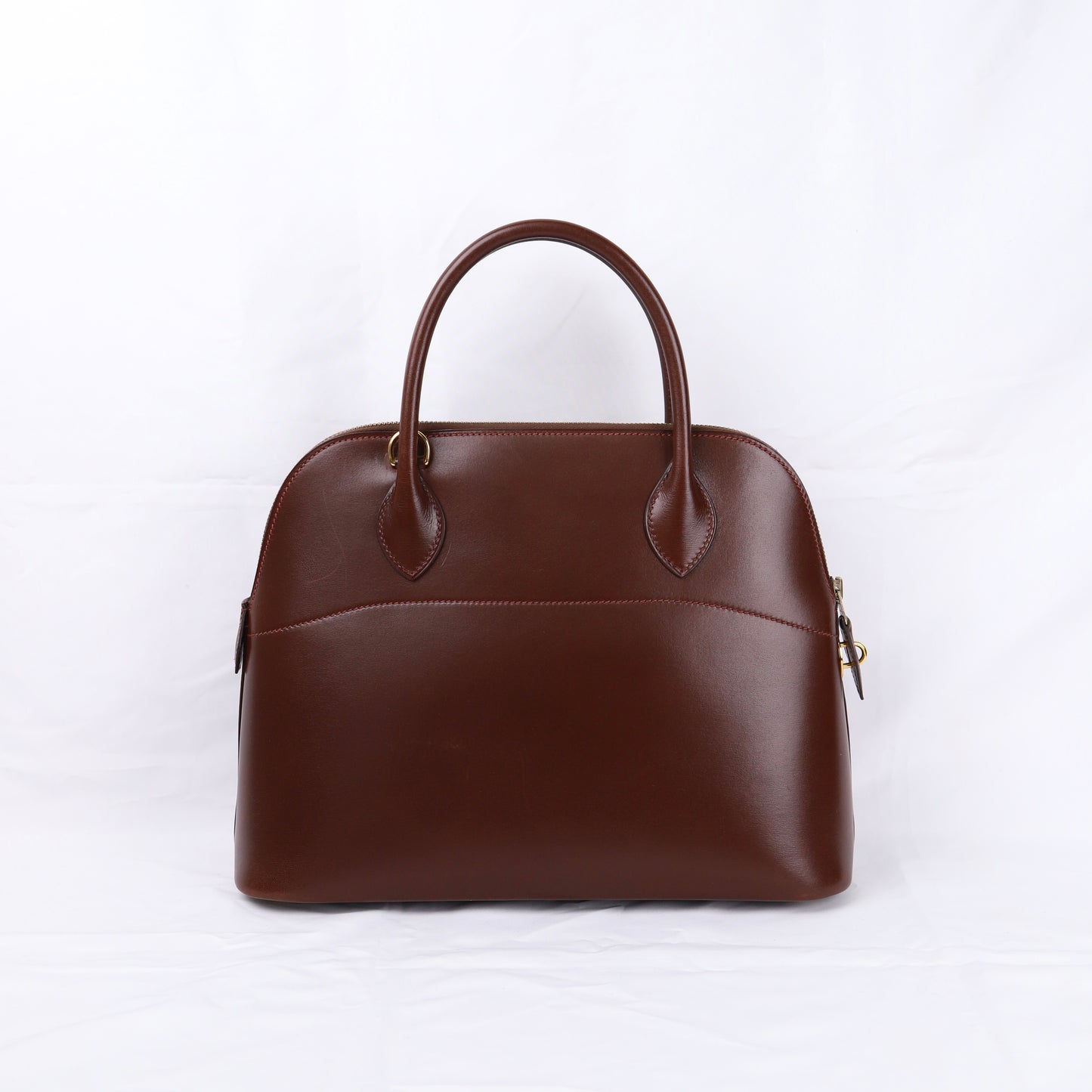 Hermes Bolide 31 Handbag in Box Calf Chocolat 2003，back view