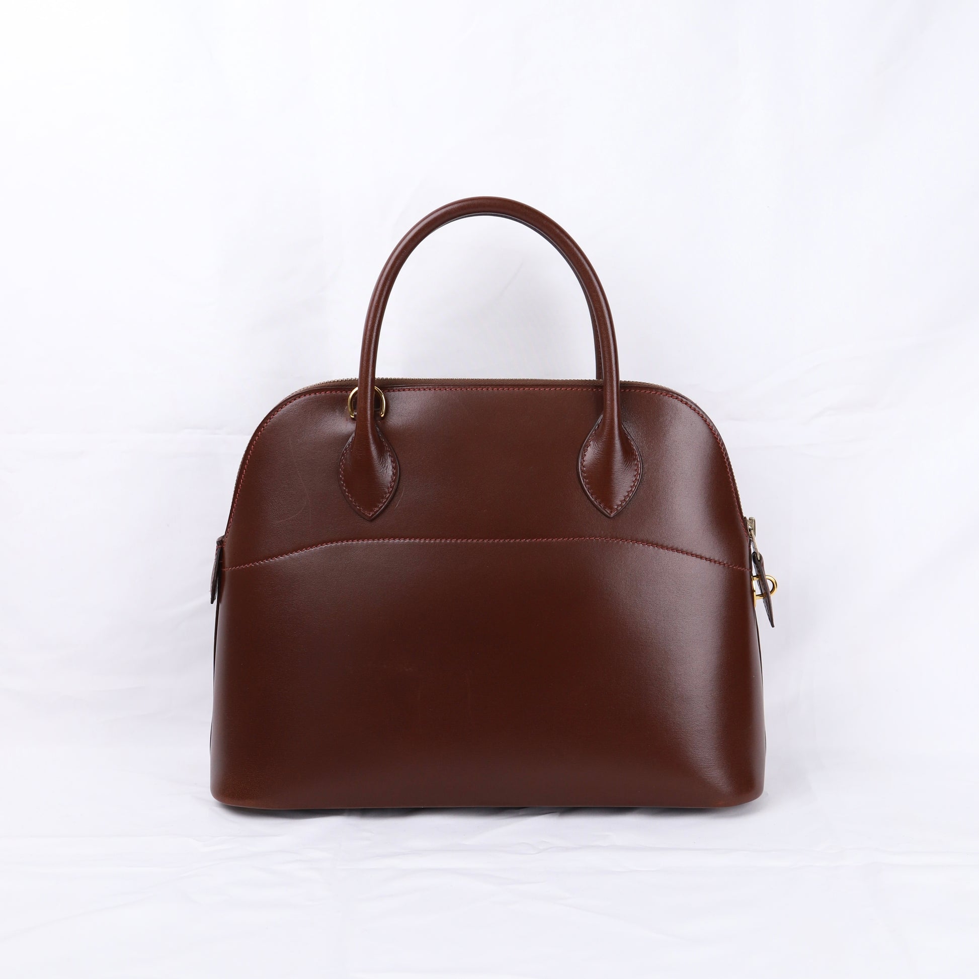 Hermes Bolide 31 Handbag in Box Calf Chocolat 2003，back view
