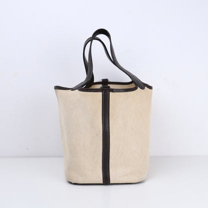 Hermes｜Picotin MM Handbag Toile Ebene 2004