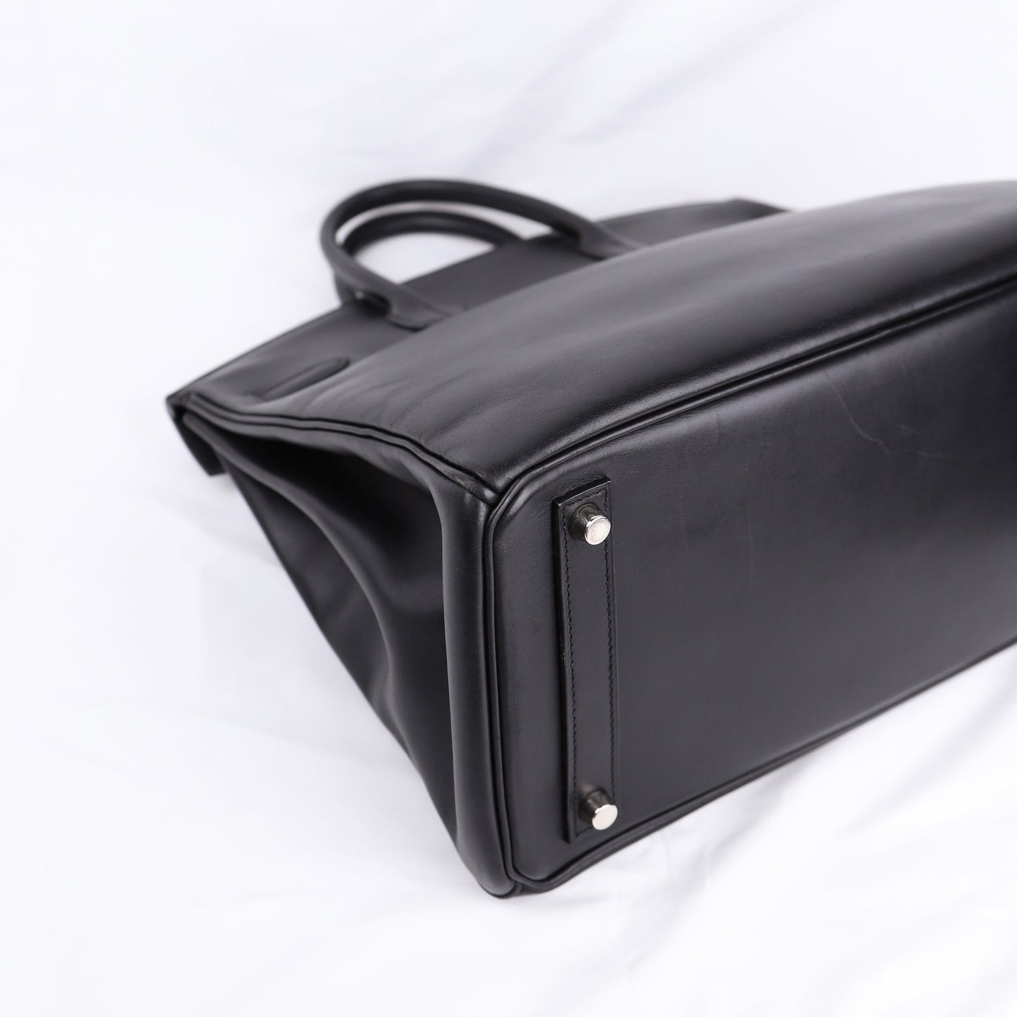 Hermes Hac 32 Handbag in Evercalf Black 2009，corner3