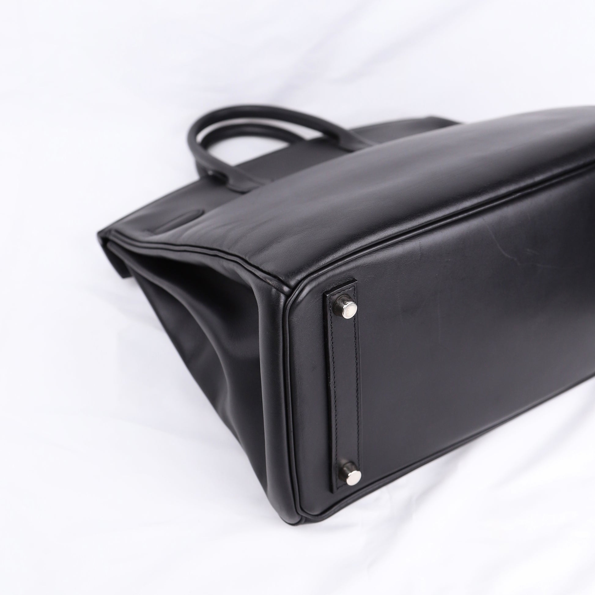 Hermes Hac 32 Handbag in Evercalf Black 2009，corner3