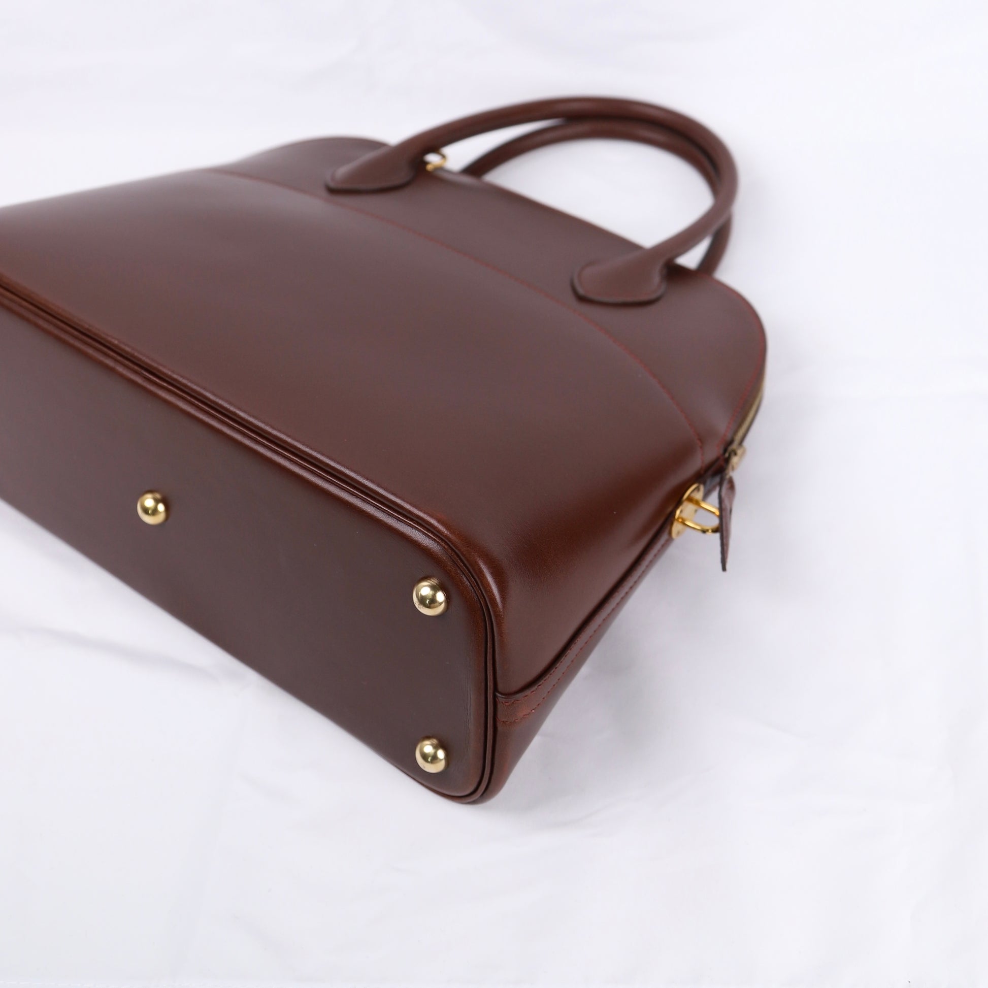 Hermes Bolide 31 Handbag in Box Calf Chocolat 2003，corner4