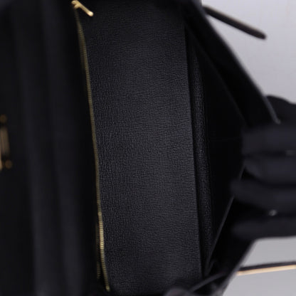 Hermes｜Special Order Kelly 28 Handbag Black/Raisin Cherve 2019