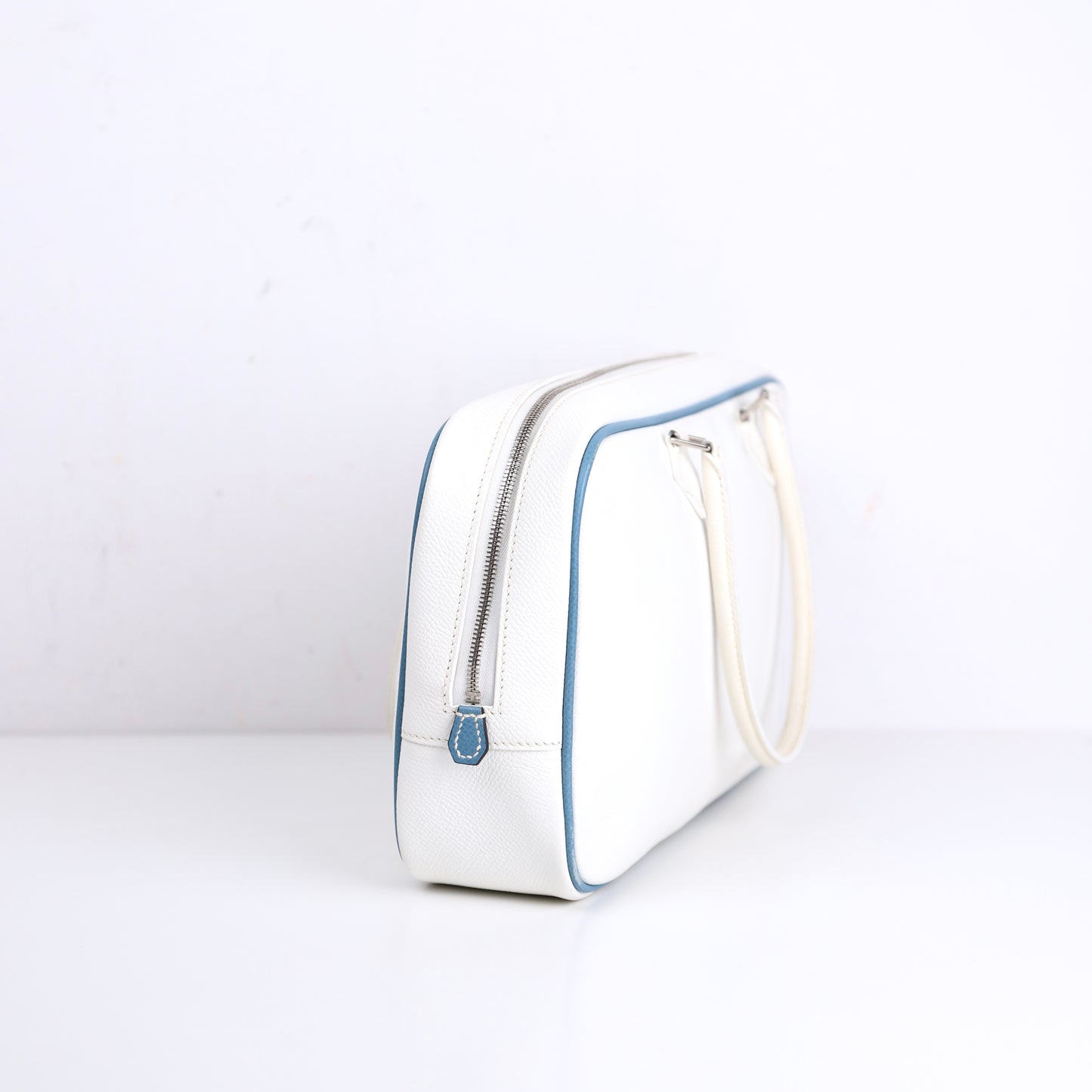 Hermes｜Plume Elan 28 Handbag Blanc/Blue Jean Epsom 2006