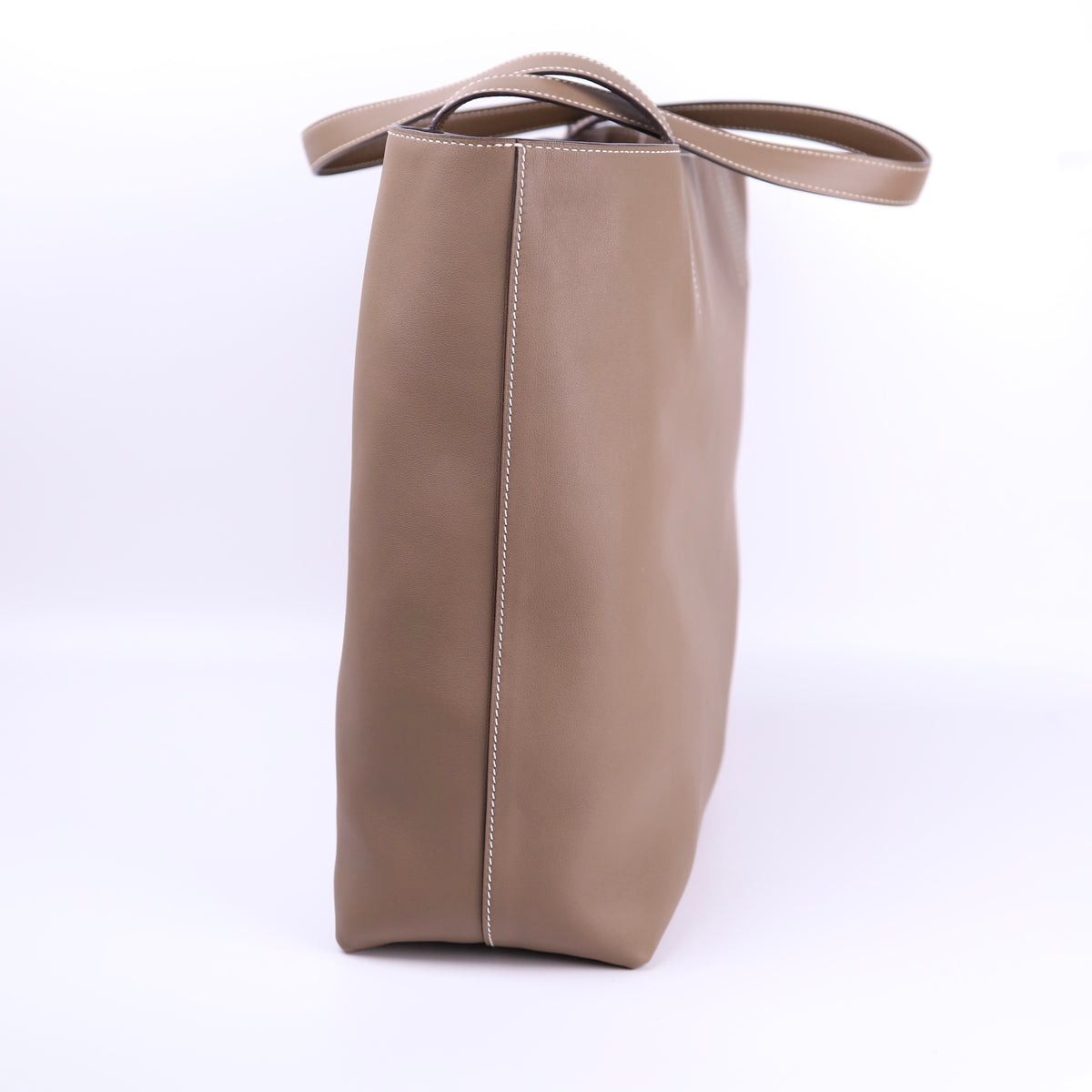 Hermes Double Sens 36 Tote Handbag in Etoupe Taurillon Clemence/Swift 2014, left(inside)