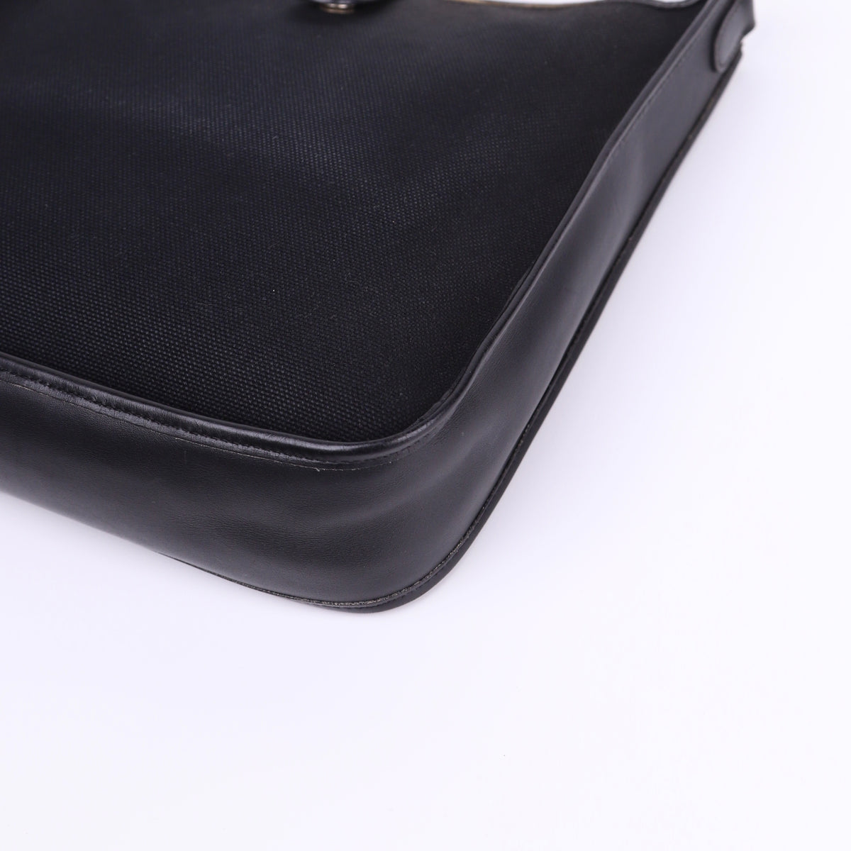 Hermes Evelyne PM in Black Box Calf Toile  2004 PHW