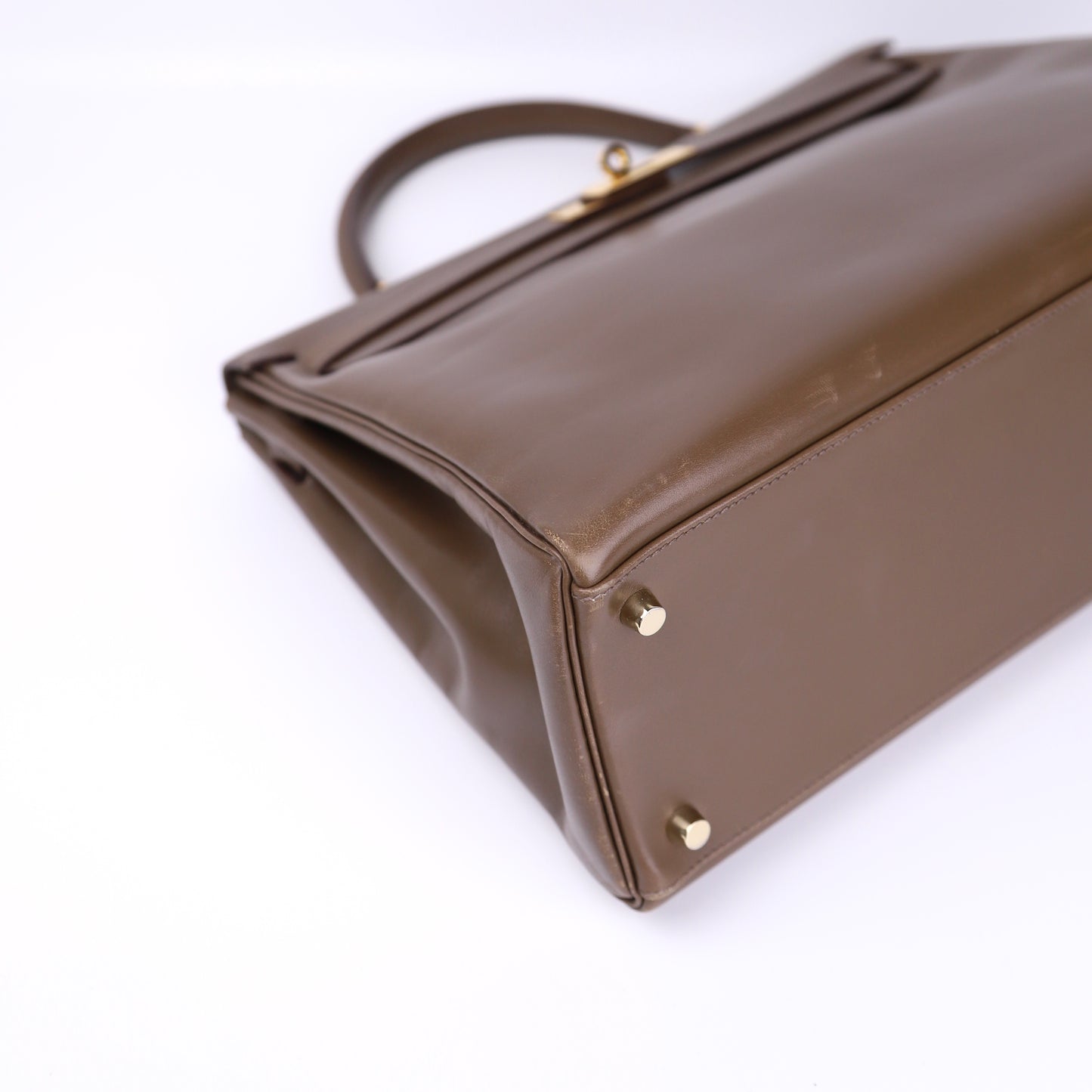 Hermes Kelly 35 Handbag Box Calf Olive Vert 2008,corner1