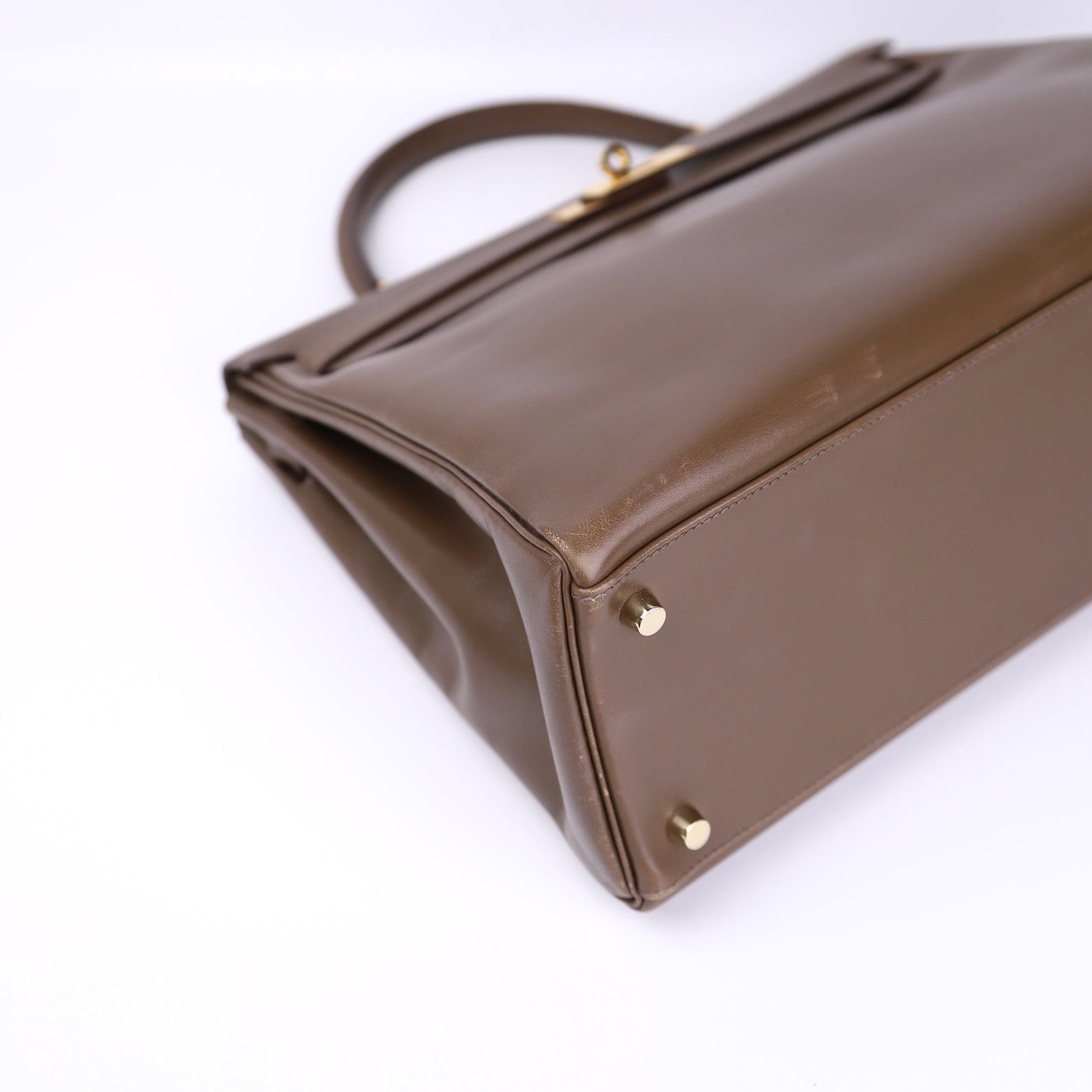 Hermes Kelly 35 Handbag Box Calf Olive Vert 2008,corner1