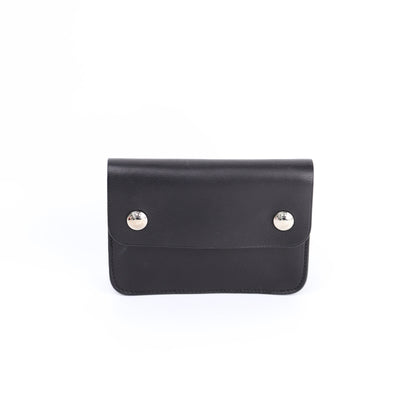 Hermes Pochette Green Belt Bag in Black Barenia 2000, front view