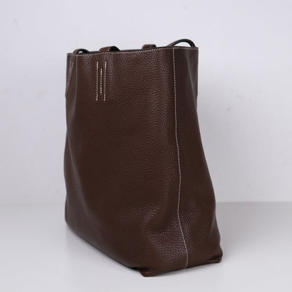 Hermes｜ Double Sens shoulder bag reversible Tote bag Black/Chocolate Togo 2013