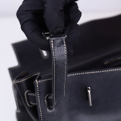 Hermes｜Kelly Flat  Handbag Black Swift 2007