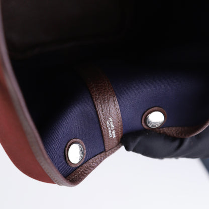 Hermes｜Garden Party TPM  2-Way Handbag Buffalo/Canvas Rouge Sellier  2005
