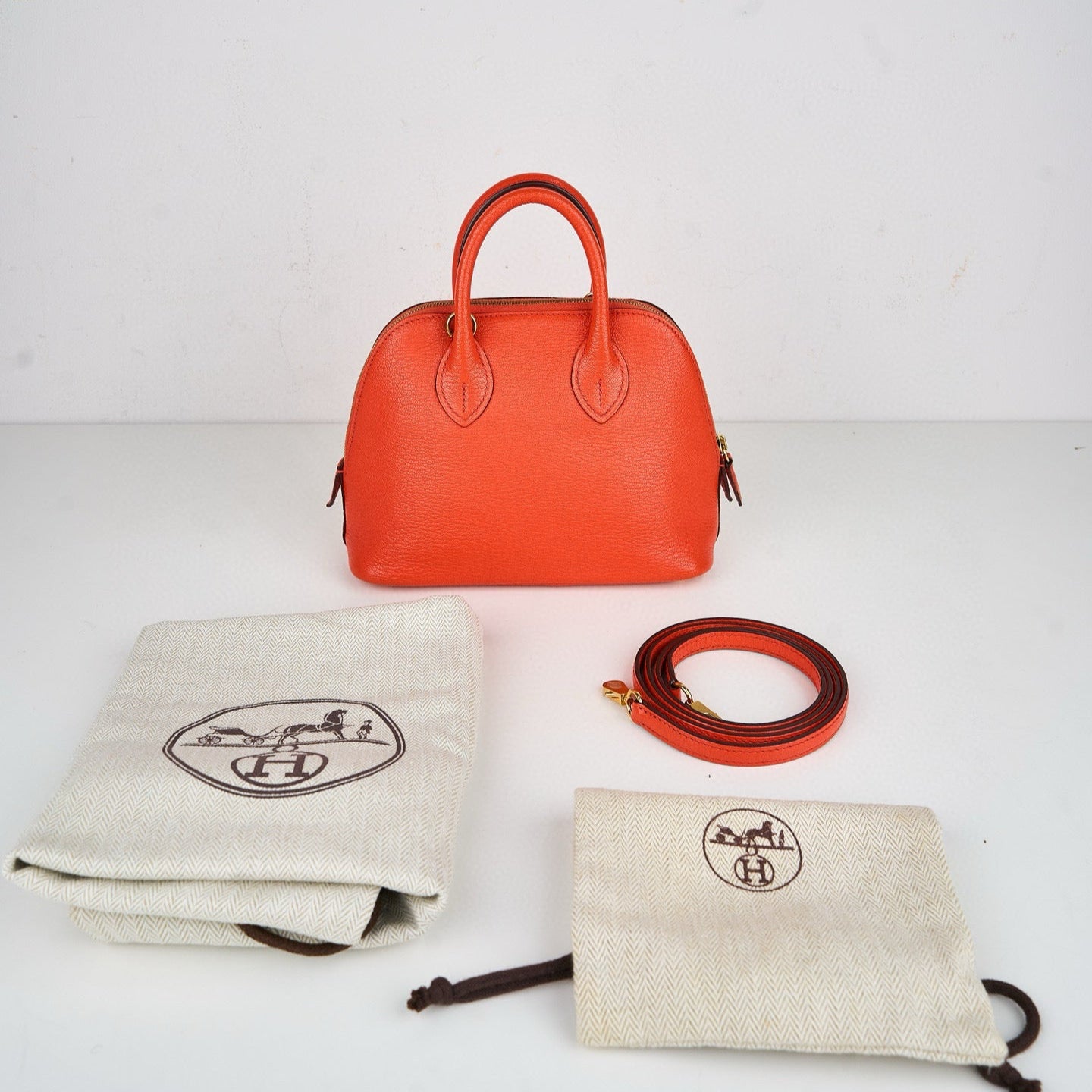 Hermes｜Bolide 1923  Mini 2 way Handbag  Cherve Feu A 2017