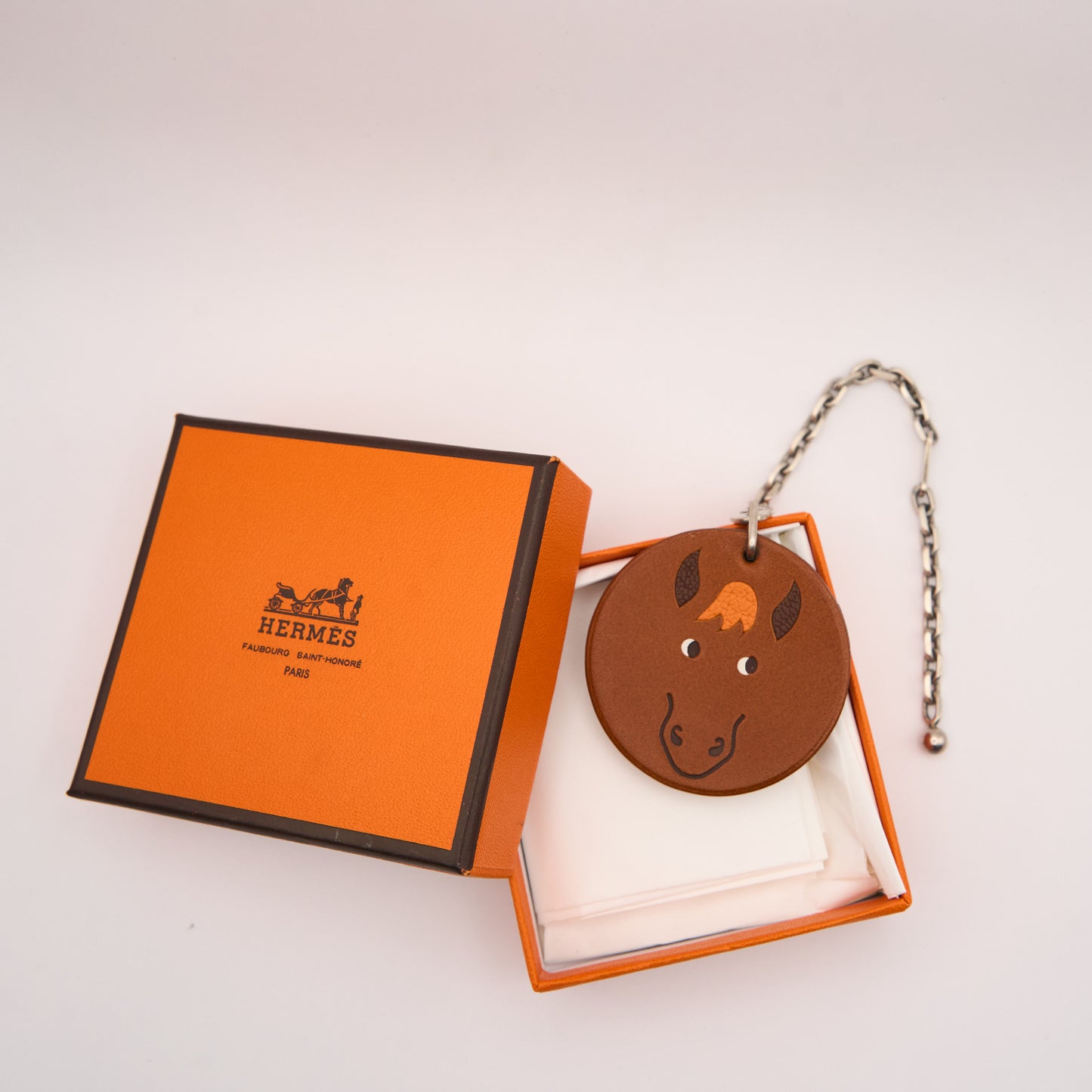 Hermes |S925 chain Bag Charm Barenia Horse