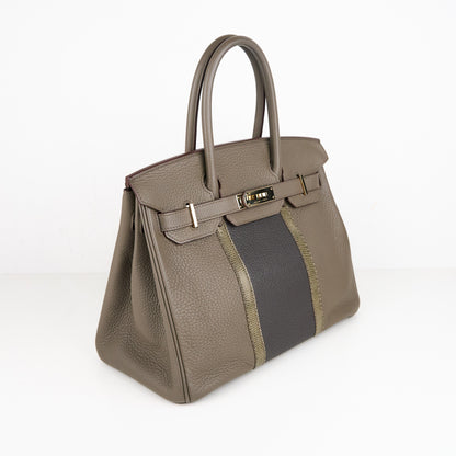 Hermes｜Birkin 30 Club Togo/Lizard  Etain/Graphite/Vert Olive  2011