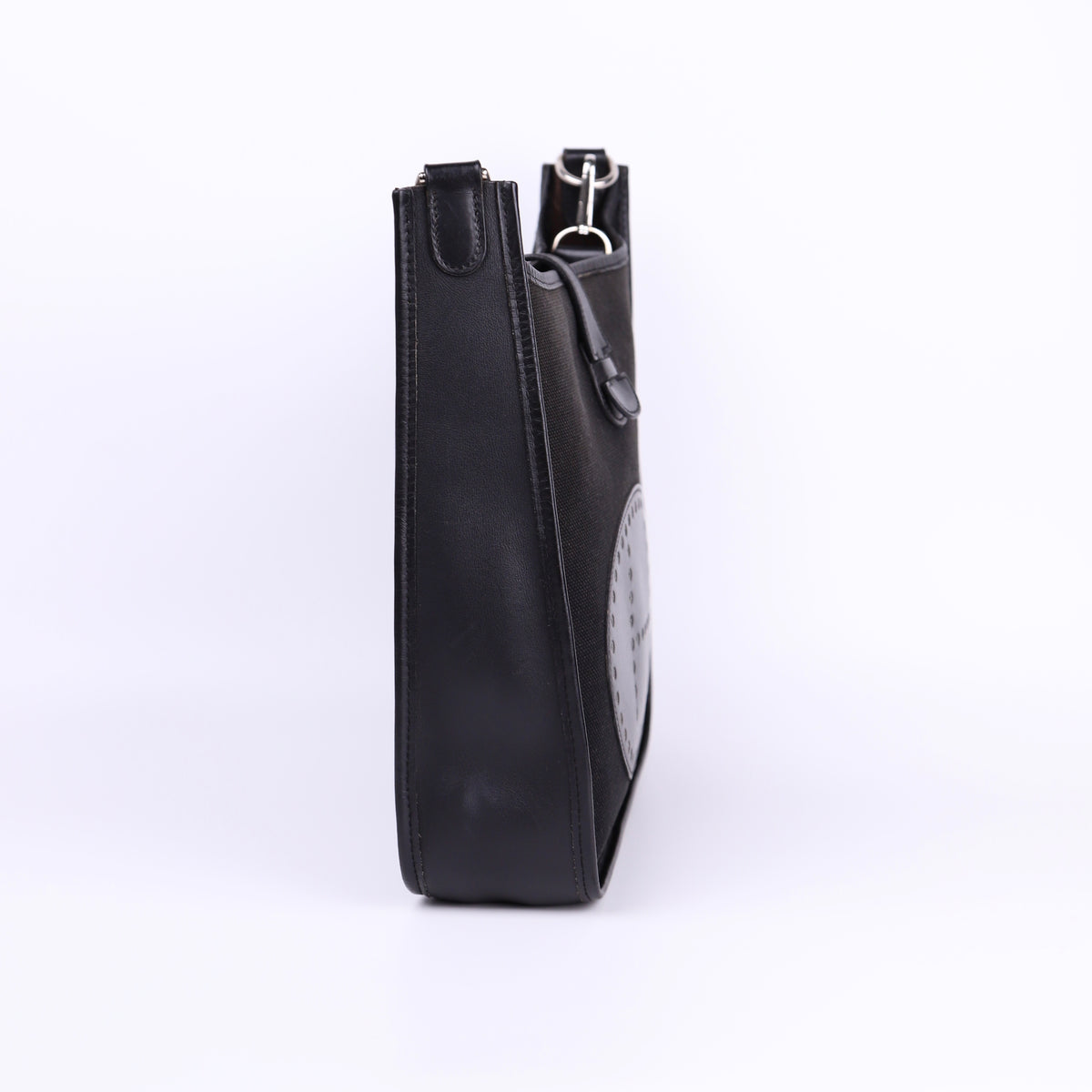 Hermes Evelyne PM in Black Box Calf Toile  2004 PHW