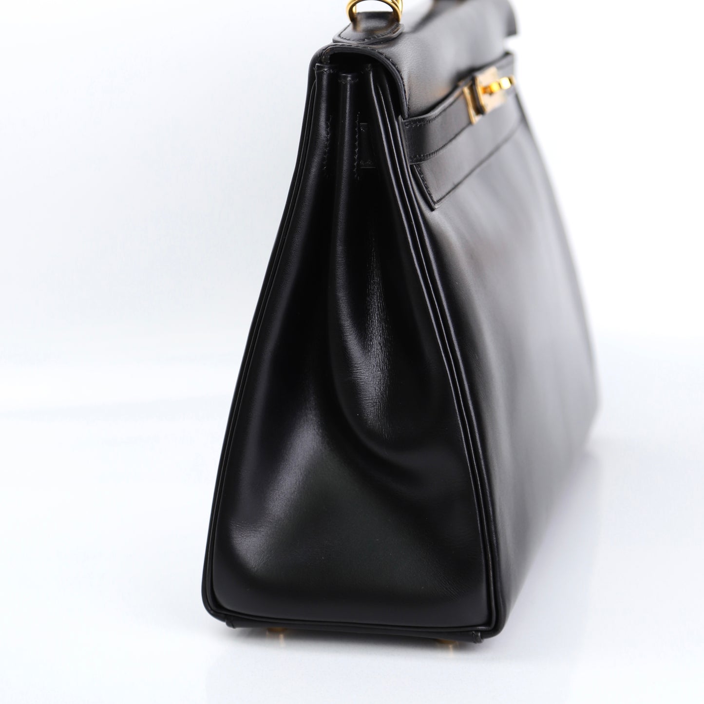 Hermes Kelly 32 Handbag in Box Calf Black 2000, left side