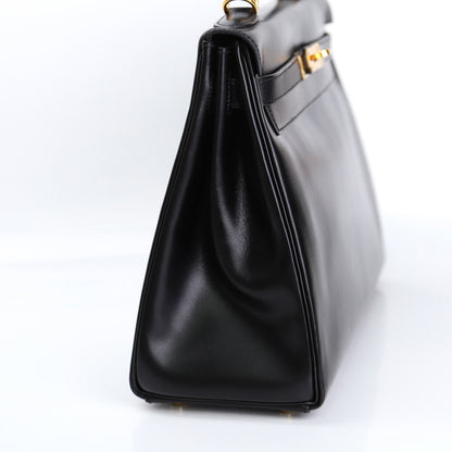Hermes Kelly 32 Handbag in Box Calf Black 2000, left side
