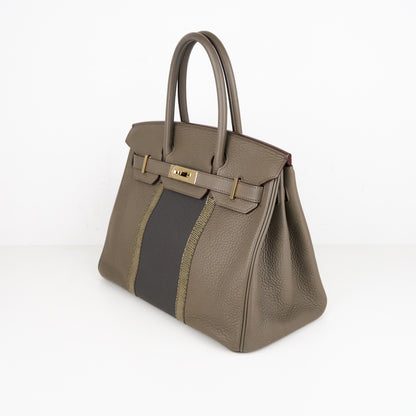 Hermes｜Birkin 30 Club Togo/Lizard  Etain/Graphite/Vert Olive  2011