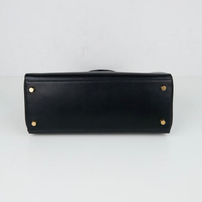 Hermes｜ Kelly 28  Black box calf  Handbag 1994