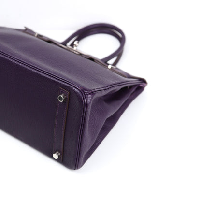 Hermès Birkin 30 Handbag in Chèvre Raisin/Lilas, corner  view 2