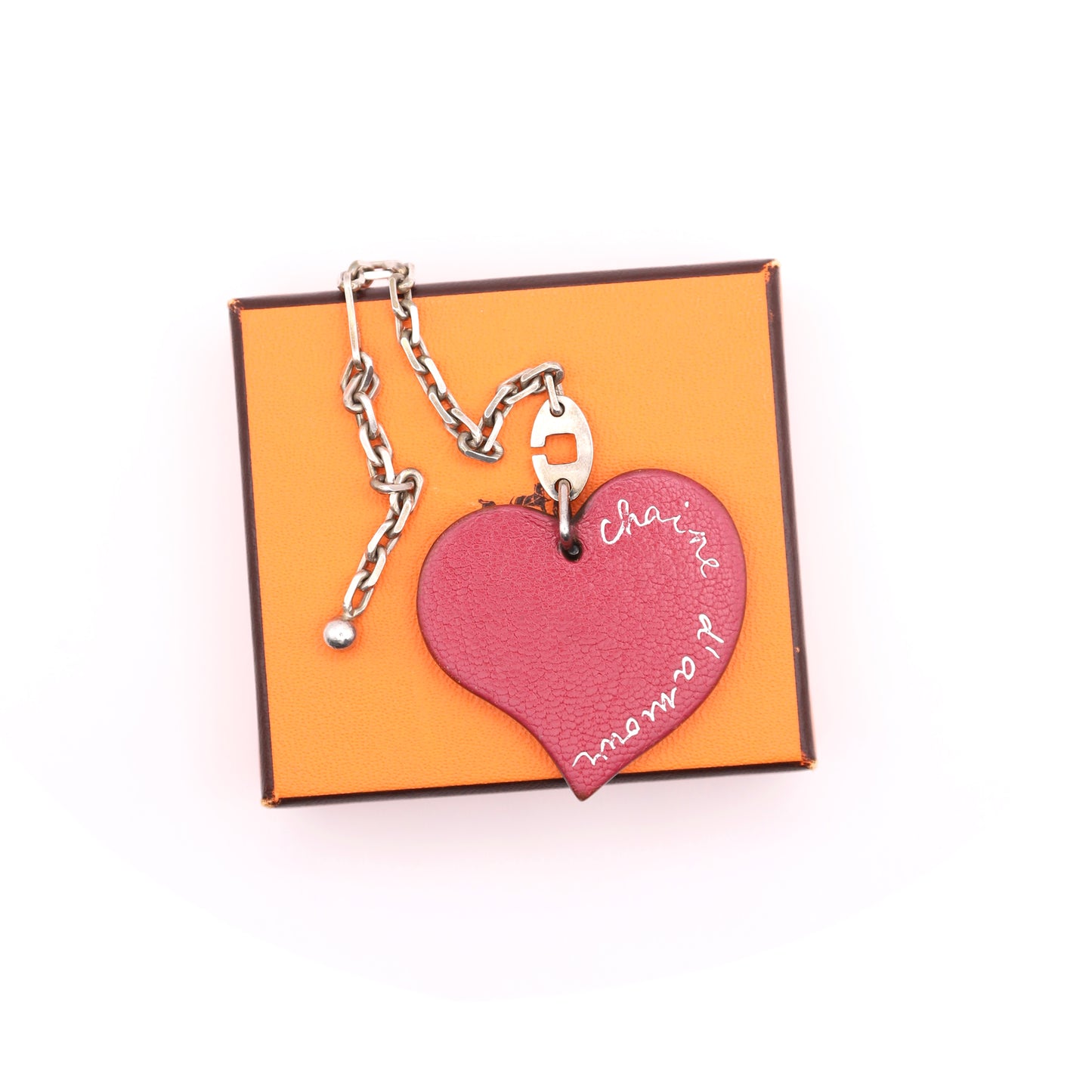 Hermes |Valentine Limited  S925 Heart Motif  Bag Charm Cherve