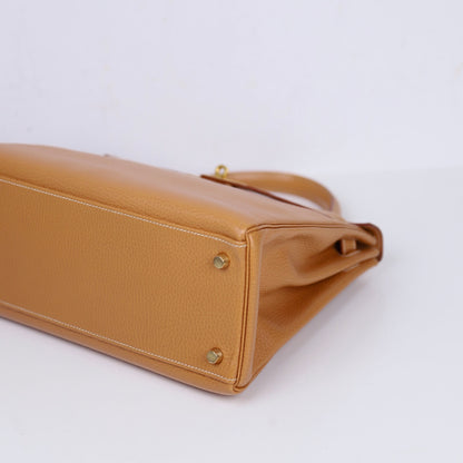 Hermes｜ Kelly 32 Handbag Natural Sable Vachette Ardenness 1998