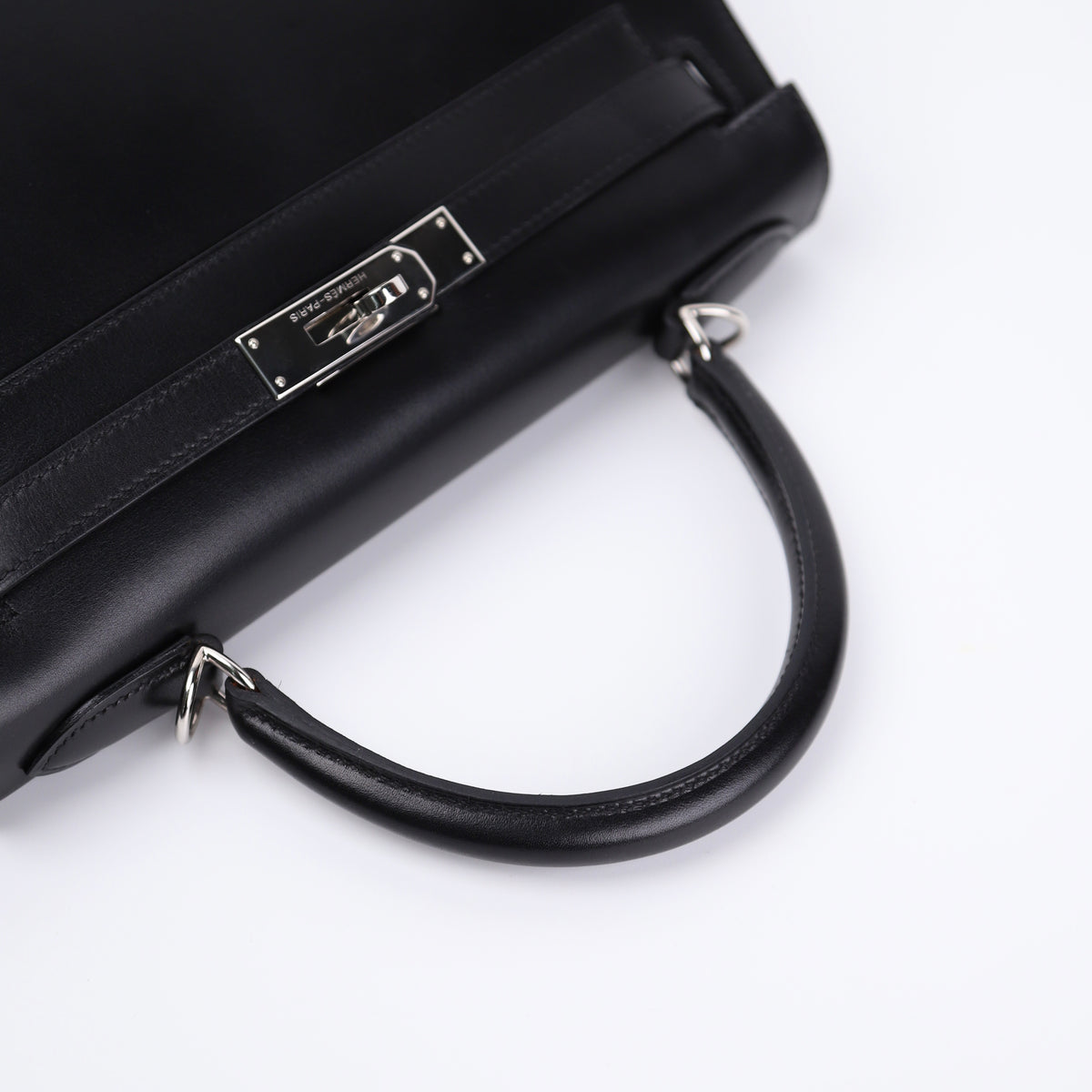 Hermes Kelly 28 Handbag in Box Calf Noir（Black）2006 PHW, handle 
