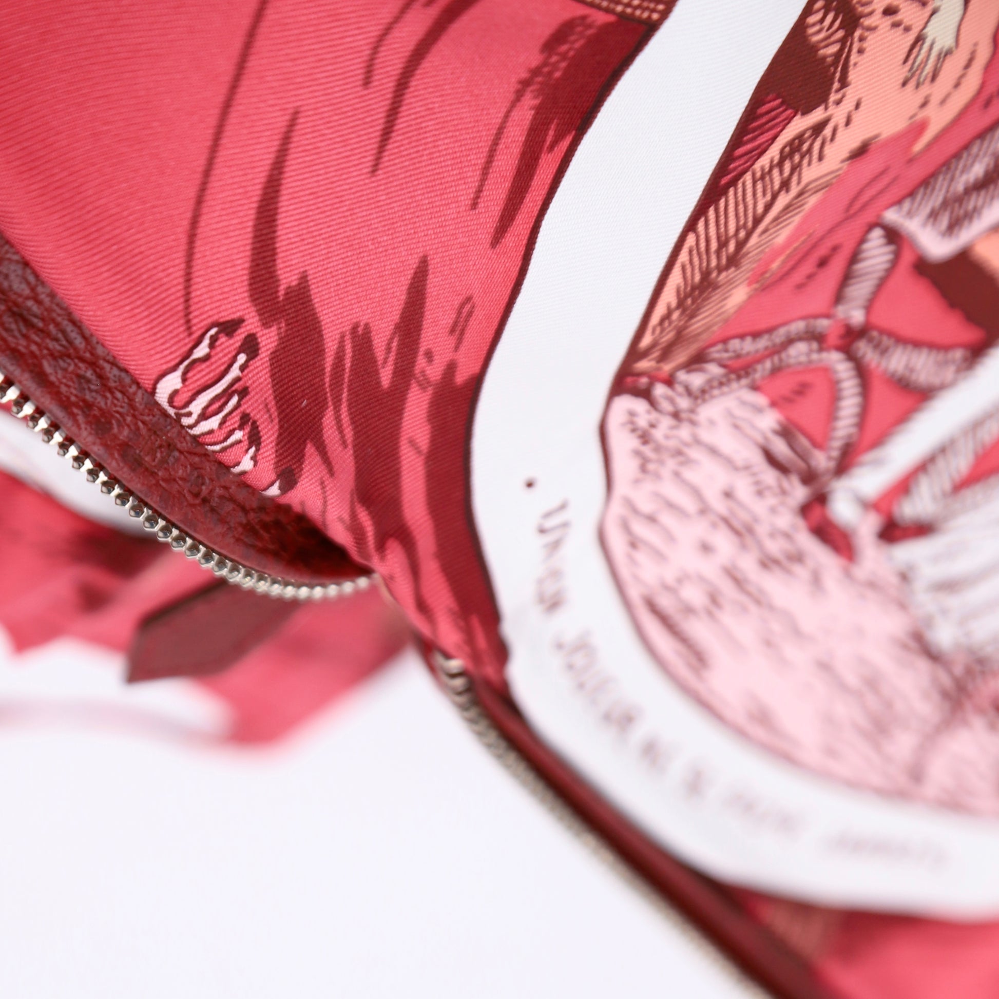 Hermes Silky Pop Tote Handbag in Rouge H Taurillon Clemence/Silk 2007,         year stamp, square k, 2007