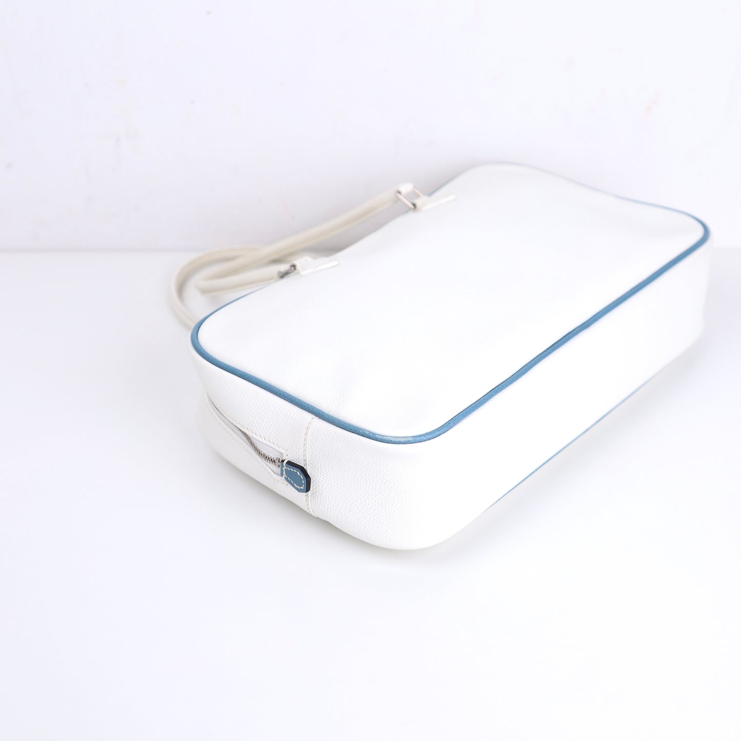 Hermes｜Plume Elan 28 Handbag Blanc/Blue Jean Epsom 2006