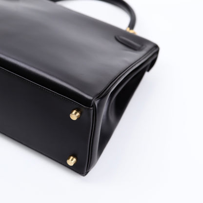 Hermes Kelly 32 Handbag in Box Calf Black 2000, corner4