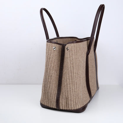 Hermes｜ Limited Garden Party PM Wool/Buffalo Handbag 2006