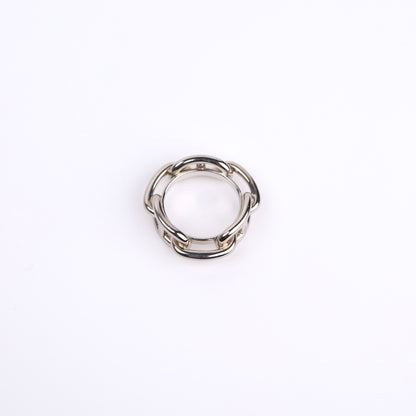 Hermes Sliver Metal Chaine Dancre Ring scarf, front view