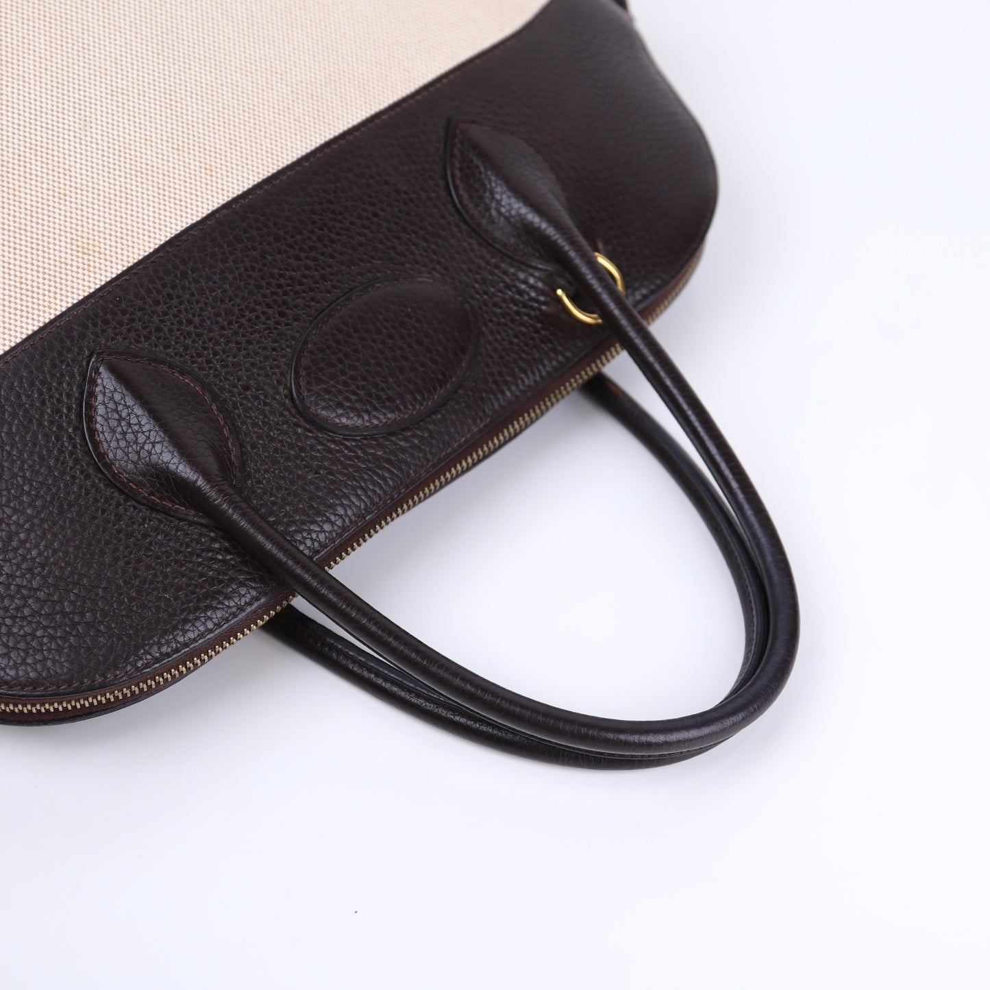 Hermès Bolide 35 2-way handbag in Ebene Taurillon Clemence and Toile,handle