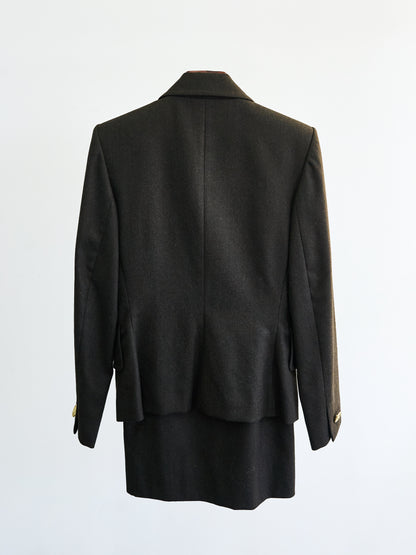 YSL |  Brown Blazer&Skirt wool Setup