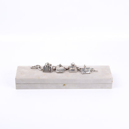Hermes Sterling Silver S925 Bag Charm Bracelet, full view