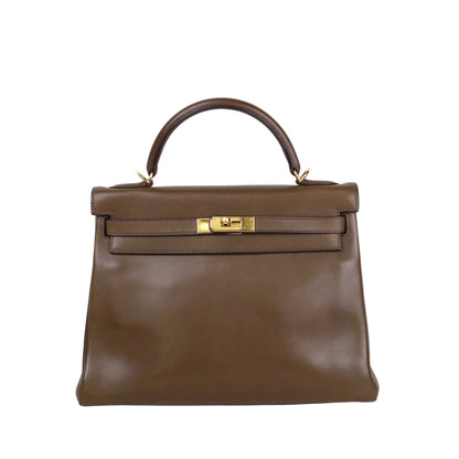 Hermes｜ Kelly 32  Handbag Barenia Vert Olive 2001